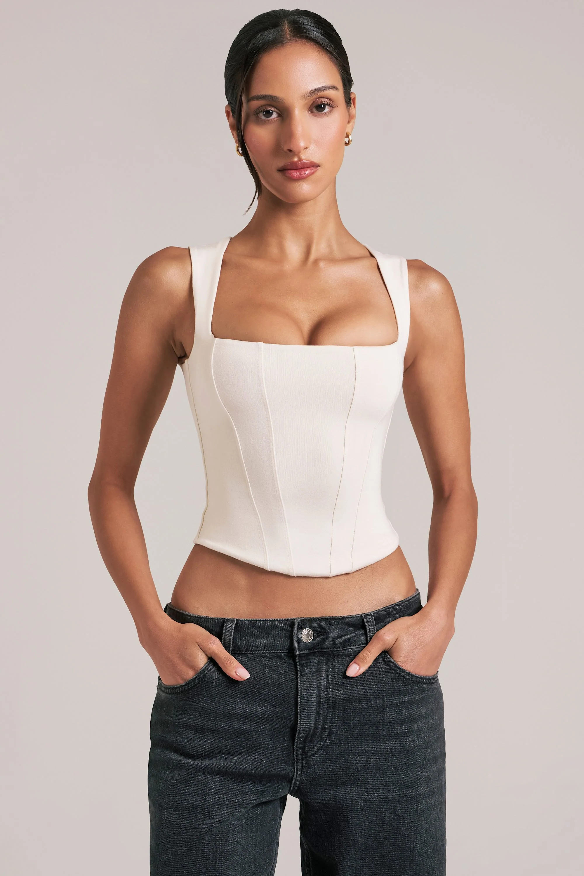Modal Square-Neck Top in Ivory | Oh Polly