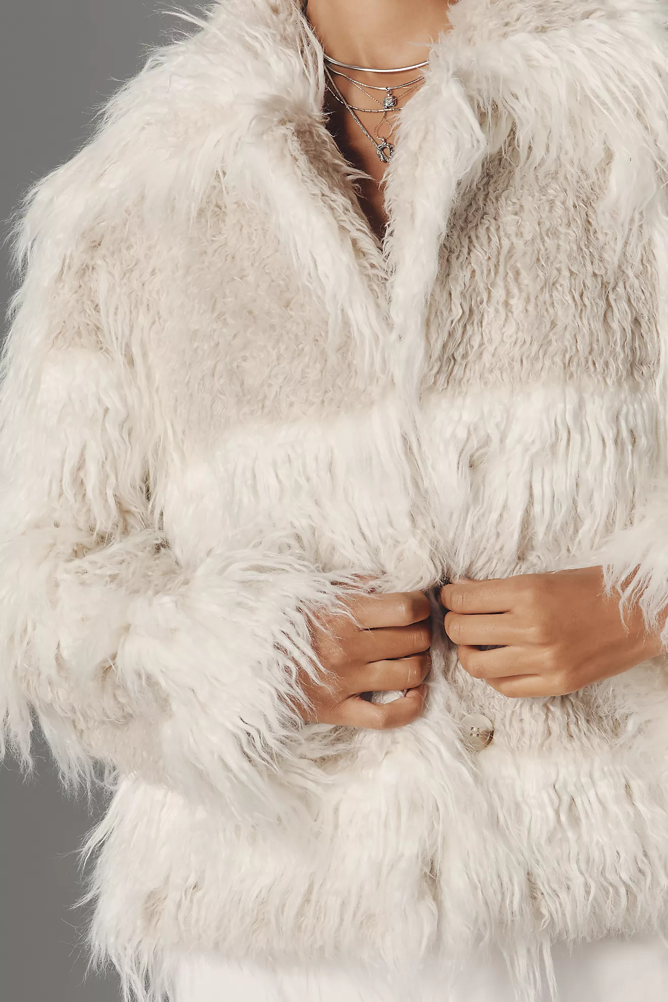Pilcro Textured Faux Fur Coat | Anthropologie (US)