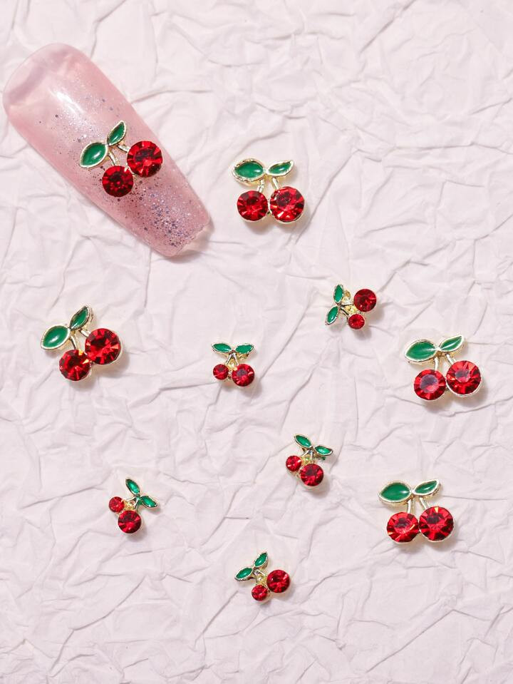 Mixed Size Cherry Rhinestone Nail Art Decorations DIY Nail Charms Nail Gems Nail Supplies | SHEIN... | SHEIN