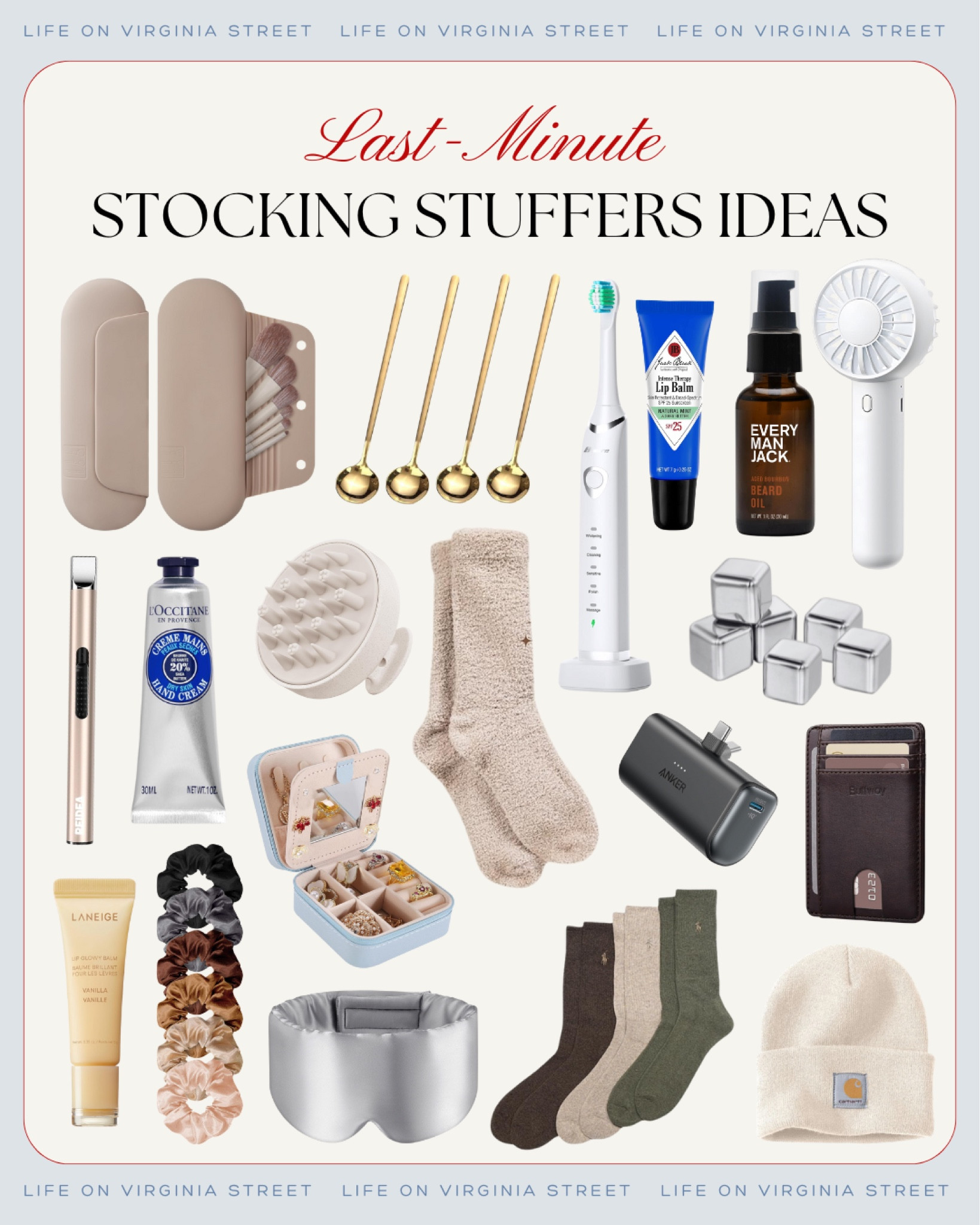 These last-minute stocking stuffer ideas for either him or her are all under $25 and gifts they’ll love! #ltkgiftguide #ltkfindsunder50 #ltkfindsunder100 #ltkmens #ltkholiday #LTKstyletip #ltkbeauty

#LTKFindsUnder50 #LTKHoliday #LTKGiftGuide