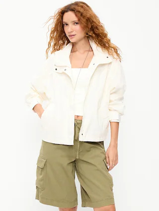 Full-Zip Poplin Jacket | Old Navy (US)