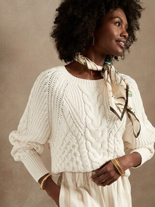 Cotton Cable-Knit Sweater | Banana Republic (CA)