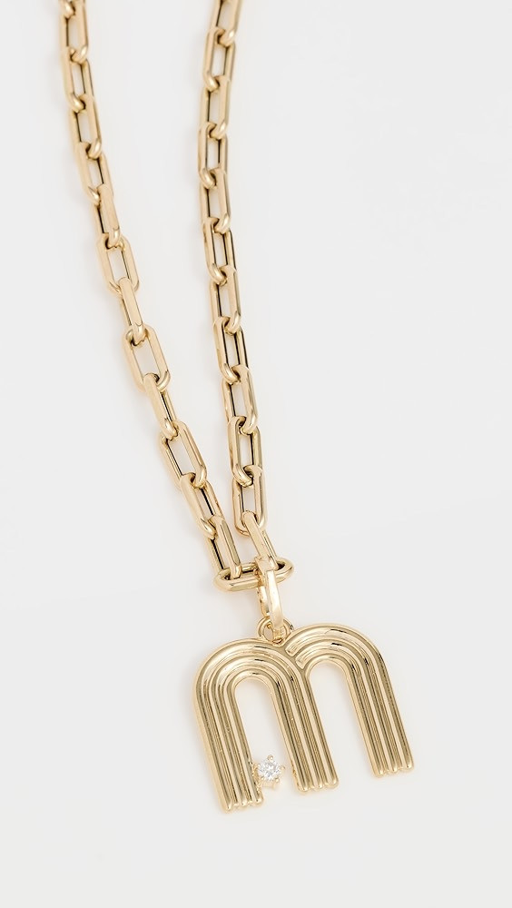 Groovy Diamond Initial Hinged Charm Necklace | Shopbop