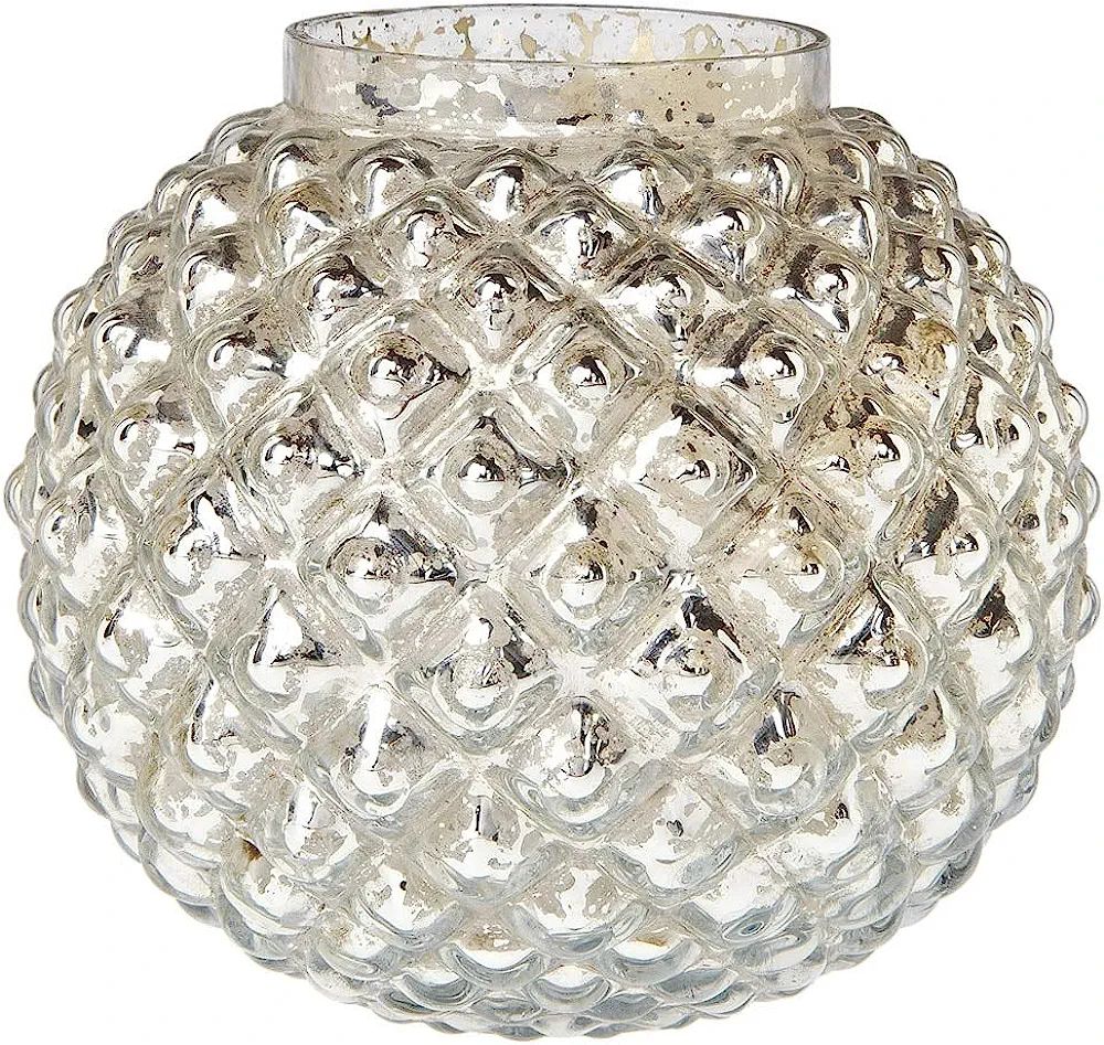 Luna Bazaar Vintage Mercury Glass Vase (5-Inch, Hazel Bubble Design, Silver) - Decorative Flower ... | Amazon (US)