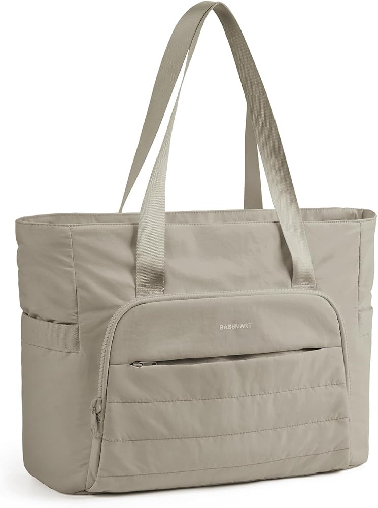 BAGSMART Womens Tote Bag, Lightweight Large Tote Bag with Yoga Mat Strap, Quilted Shoulder Bag Ha... | Amazon (US)