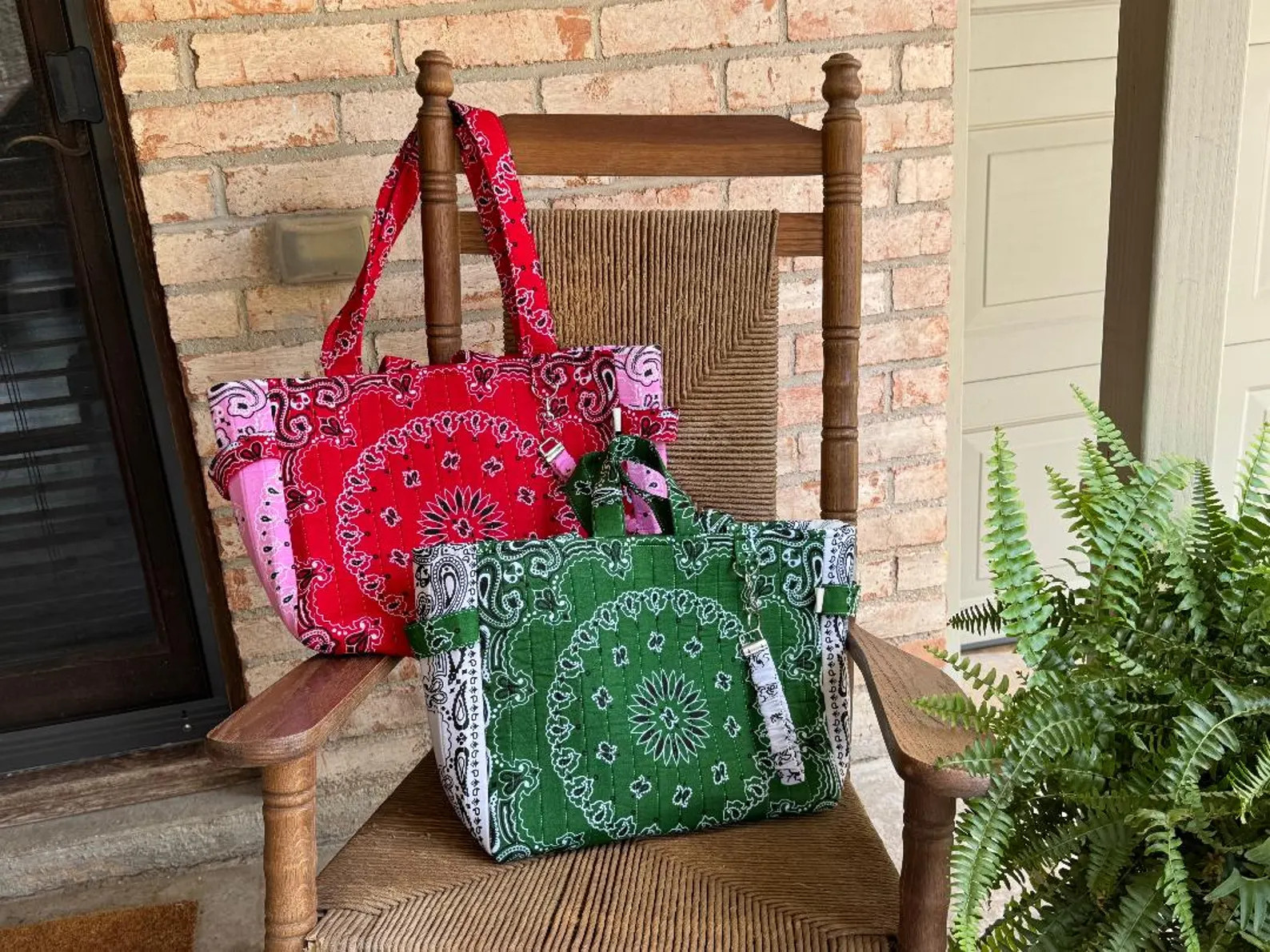 Bandana Tote Bag with Matching Wristlet, Laptop iPad, Zipper Shoulder Bag | Etsy (Global)