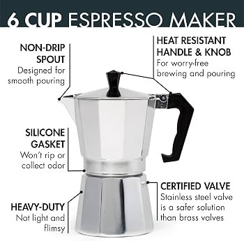 Primula Classic Stovetop Espresso and Coffee Maker, Moka Pot for Italian and Cuban Caf\u00e9 Brew... | Amazon (US)