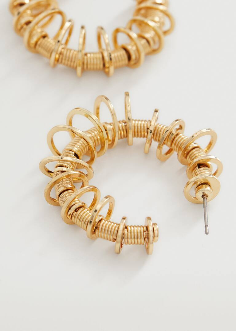 Embossed hoop earrings | MANGO (US)