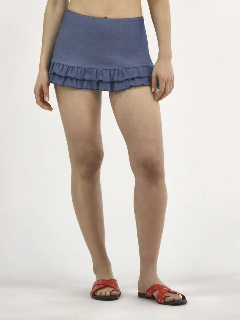 No Boundaries Women's Tiered Ruffle Coverup Skirt, Sizes XXS - XL | Walmart (US)