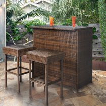 Best Choice Products Wicker 3-Piece Outdoor Bar Set | Walmart (US)