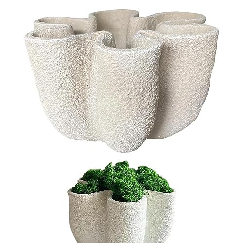 Fluted Vases, Flower, 15cmFluted Vase, Resin Fluted Ceramic Vases, Curve Groove Decorative Fluted Vases with Bottle Mouth, Fluted Vase Centerpiece for Home Vase Decoration | Amazon (US)