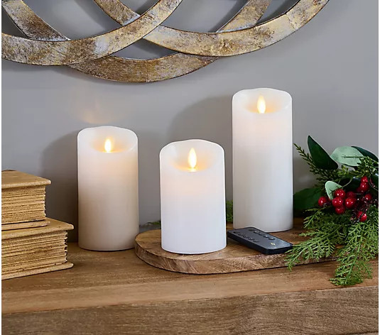 Luminara Set of 3 Colorscape Flameless Pillars - QVC.com | QVC