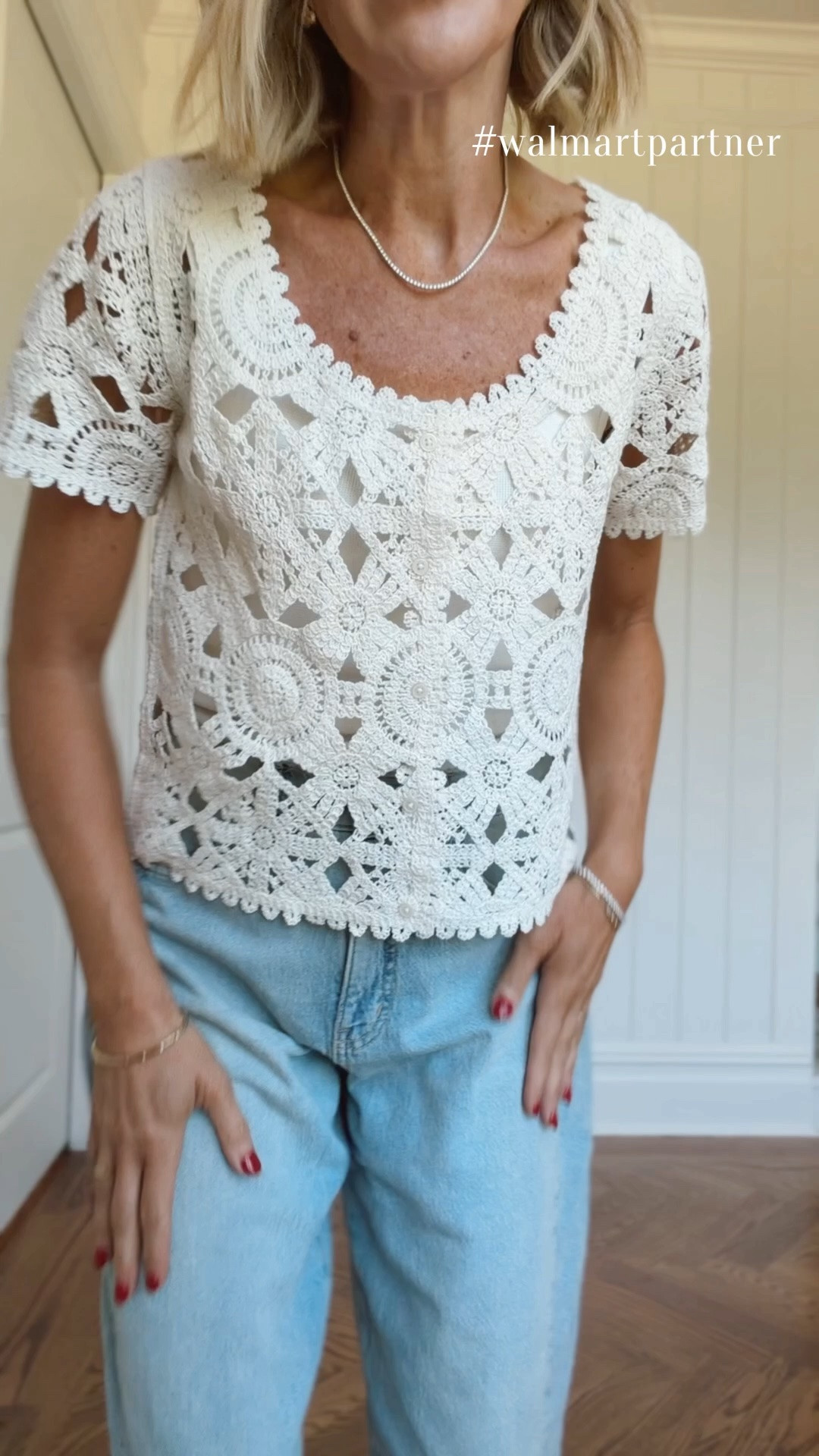 #walmartpartner #walmartstyle @walmartstyle 
Xs in crochet top 
S in knit tank 
Xs in dresses 
S in skirts 
S in swim 
Xs in denim 
S in pleated skirt
