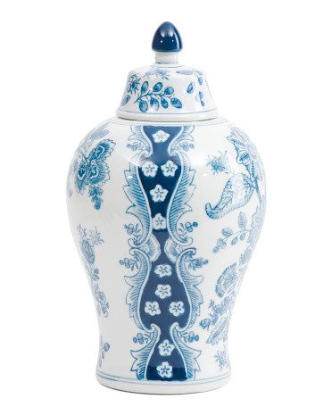 7x12.5 Porcelain Floral Lidded Jar | TJ Maxx