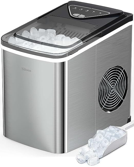 Silonn Ice Makers Countertop, 9 Cubes Ready in 6 Mins, 26lbs in 24Hrs, Self-Cleaning Ice Machine ... | Amazon (US)