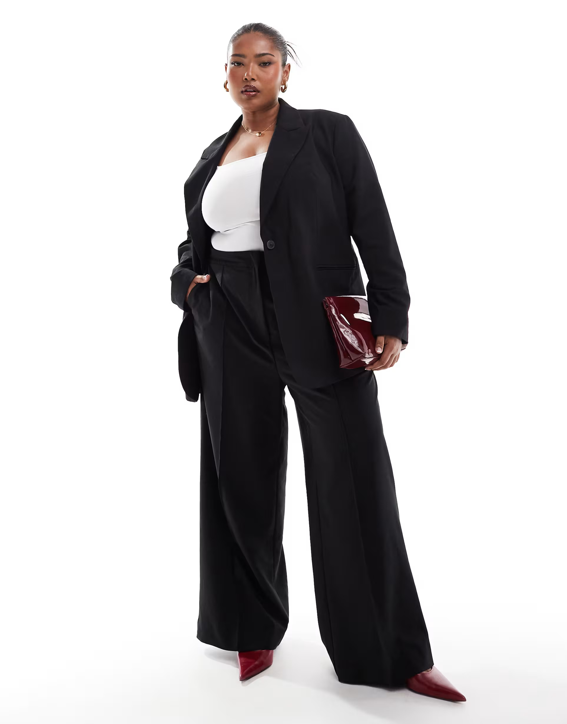 ASOS DESIGN Curve single breasted blazer in black | ASOS (Global)