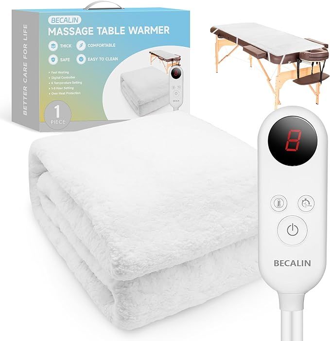 Massage Table Warmer Heating Pad Professional SPA Massage Bed Warmer with 8 Timer & 6 Heat Settin... | Amazon (US)