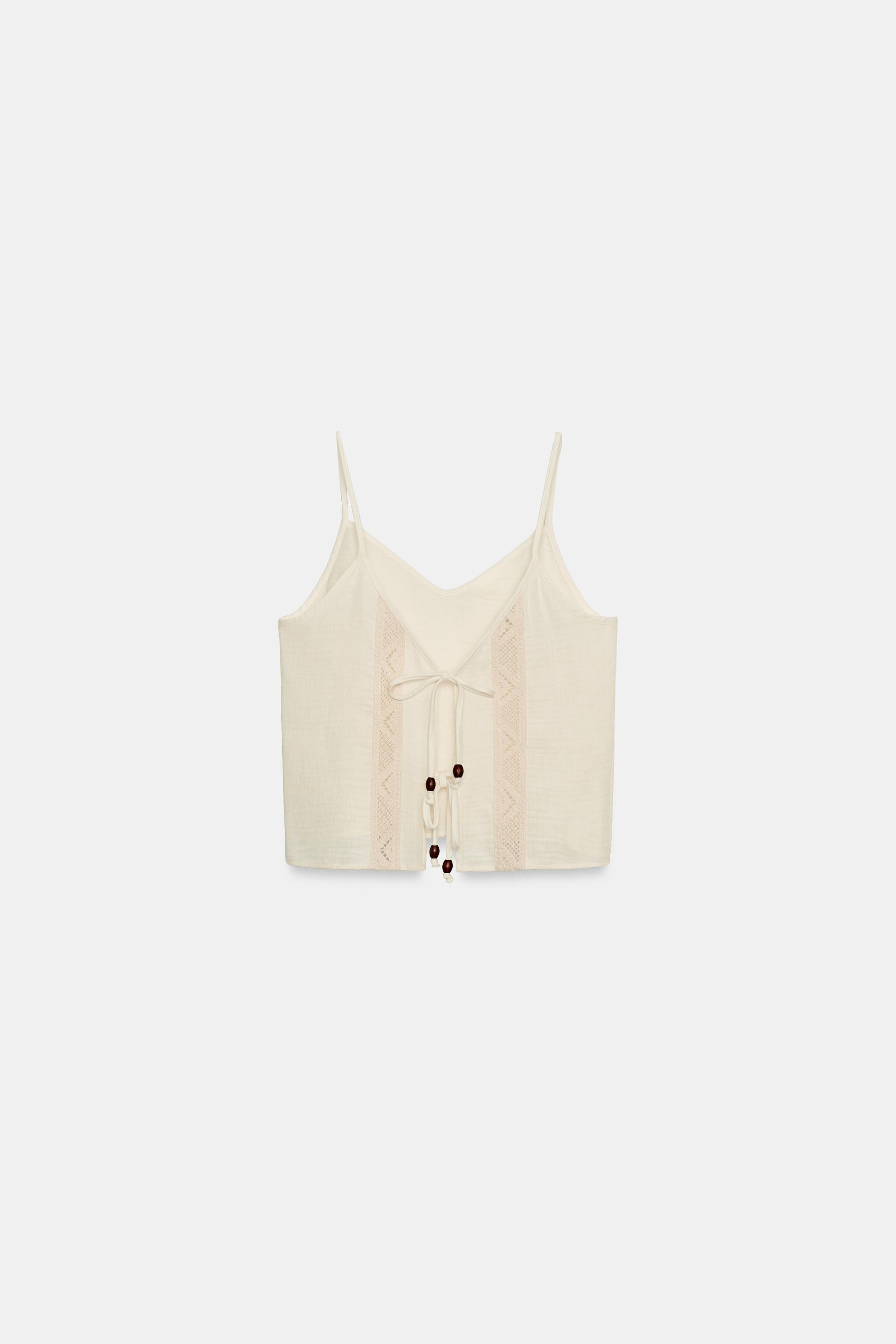 EMBROIDERED TIE TOP | Zara AU