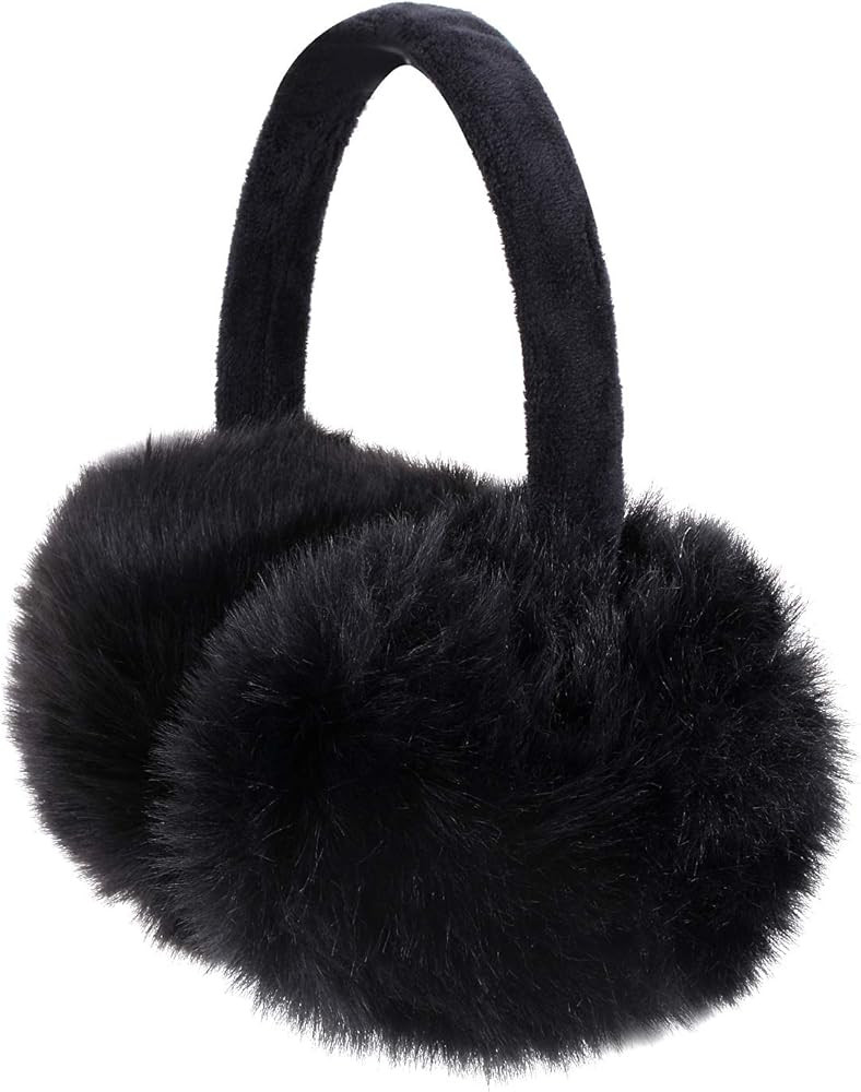Girls Winter Warm Adjustable Knitted Faux Fur Plush Earmuffs Warmers | Amazon (US)