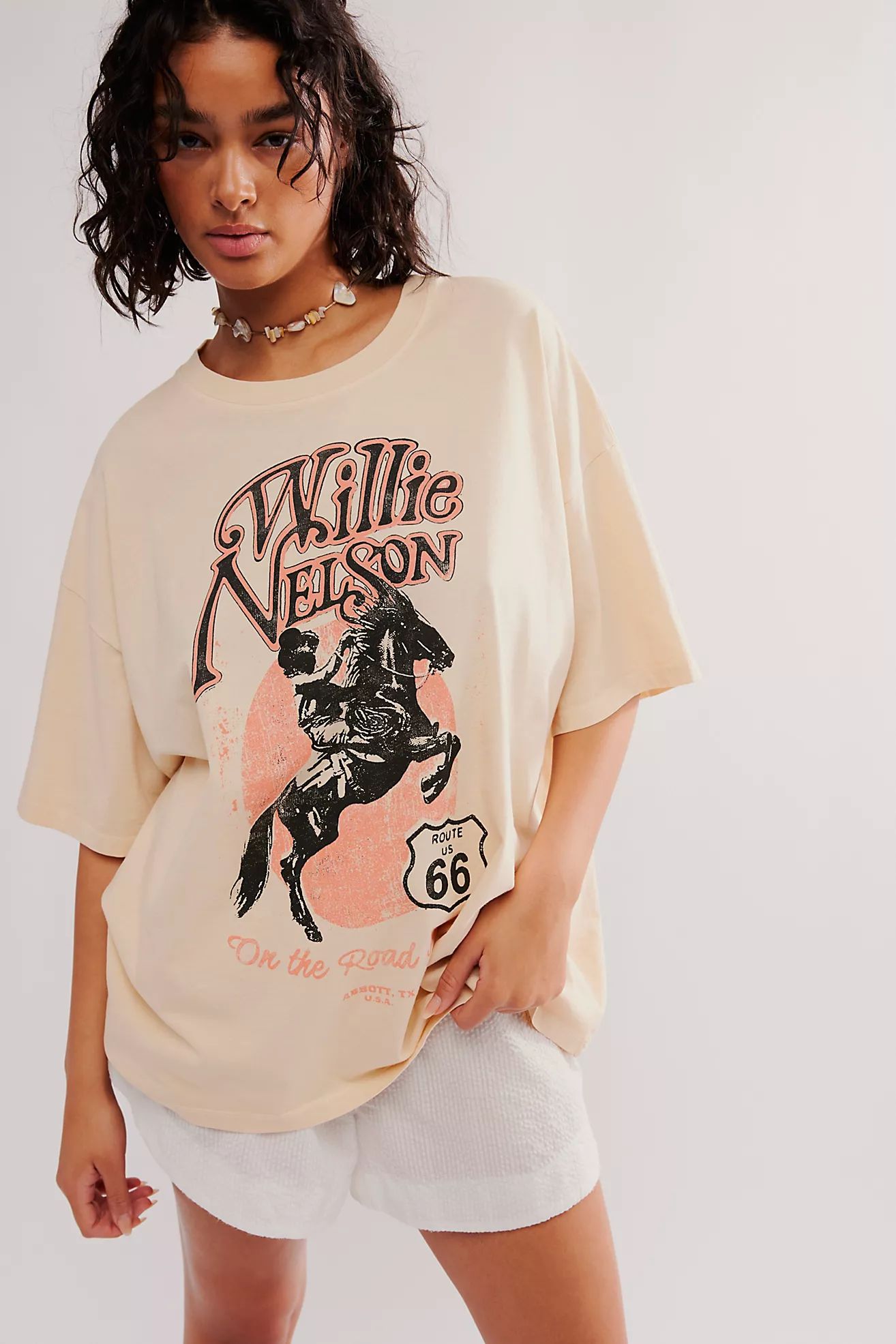 Daydreamer Willie Nelson Route 66 One-Size Tee | Free People (Global - UK&FR Excluded)