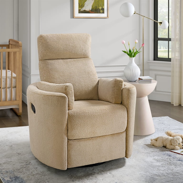Soho Baby Nottingham Upholstered Glider Recliner Rocking Chair 360° Swivel for Nursery and Livin... | Walmart (US)