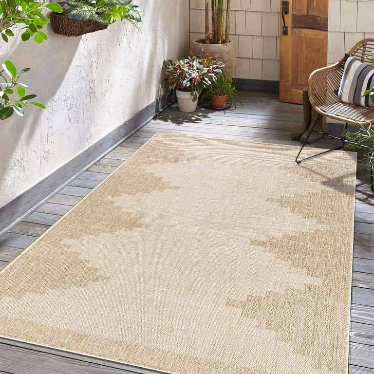 Hauteloom Djugun Outdoor Area Rug - Outside Porch Patio Rug Carpet - No Pile Rug - Waterproof Rug... | Walmart (US)