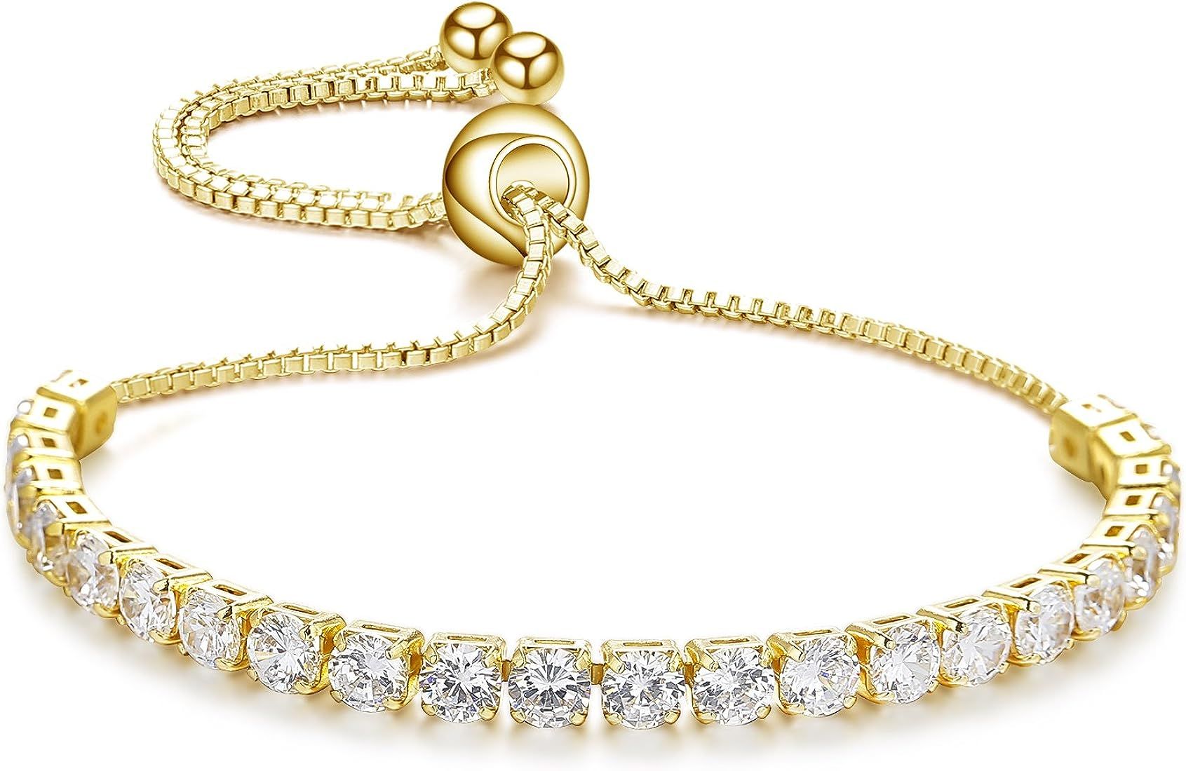 ASHMITA Fashion Adjustable Chain Bracelet for Women,Cubic Zirconia Rose Gold Gift Bracelet of Lux... | Amazon (US)