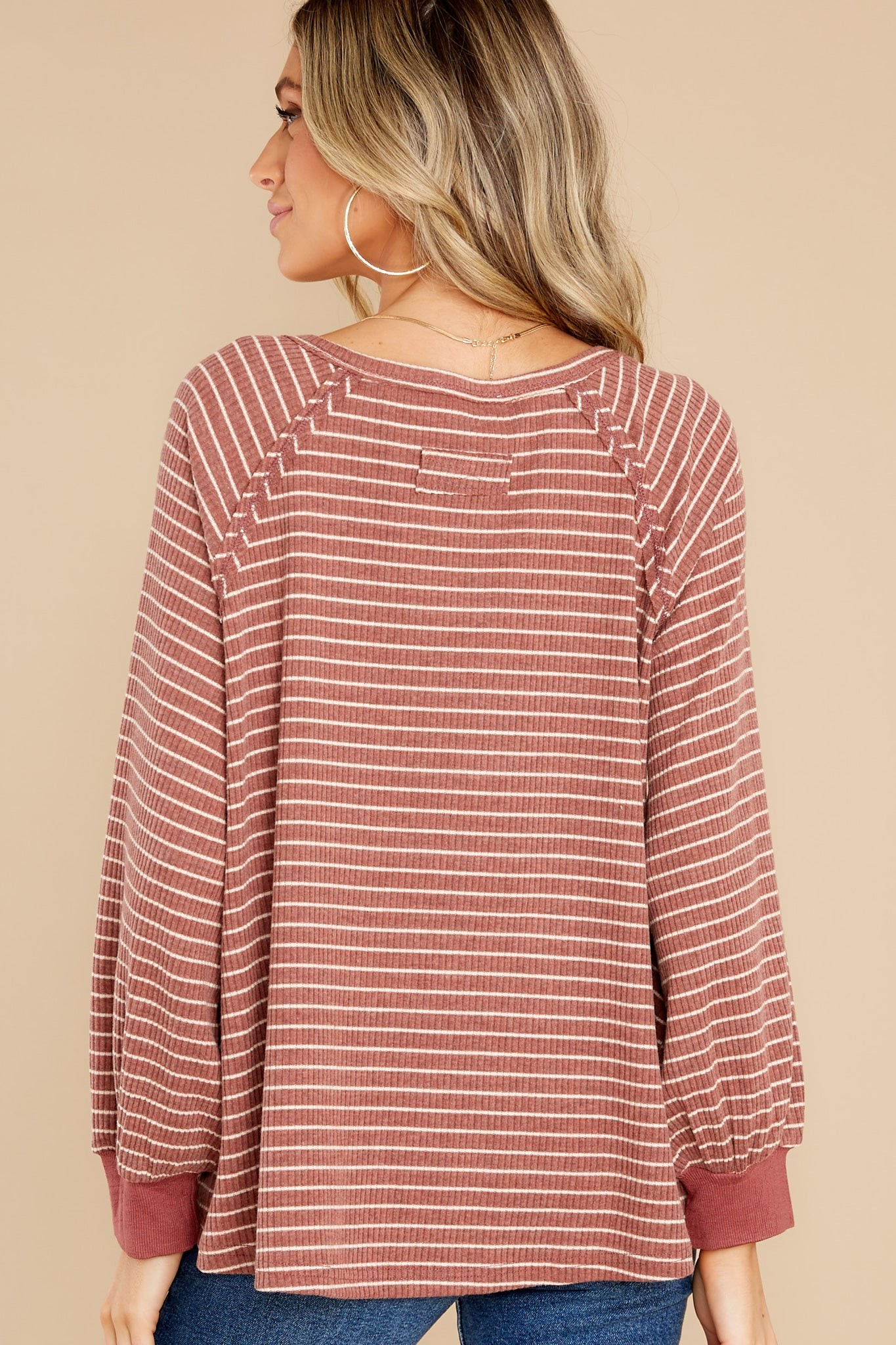 It All Makes Sense Rust Orange Striped Top | Red Dress 
