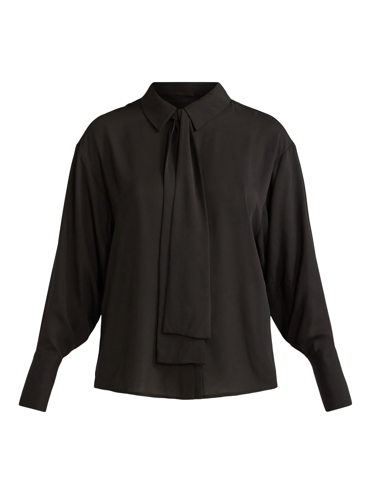 Scoop Women's Tie Neck Shirt with Long Sleeves, Sizes XS-XXL - Walmart.com | Walmart (US)