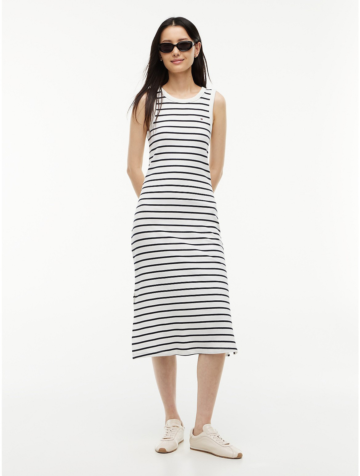 Tommy Hilfiger Women's Striped Rib-Knit Tank Dress - Ecru - S | Tommy Hilfiger (US)