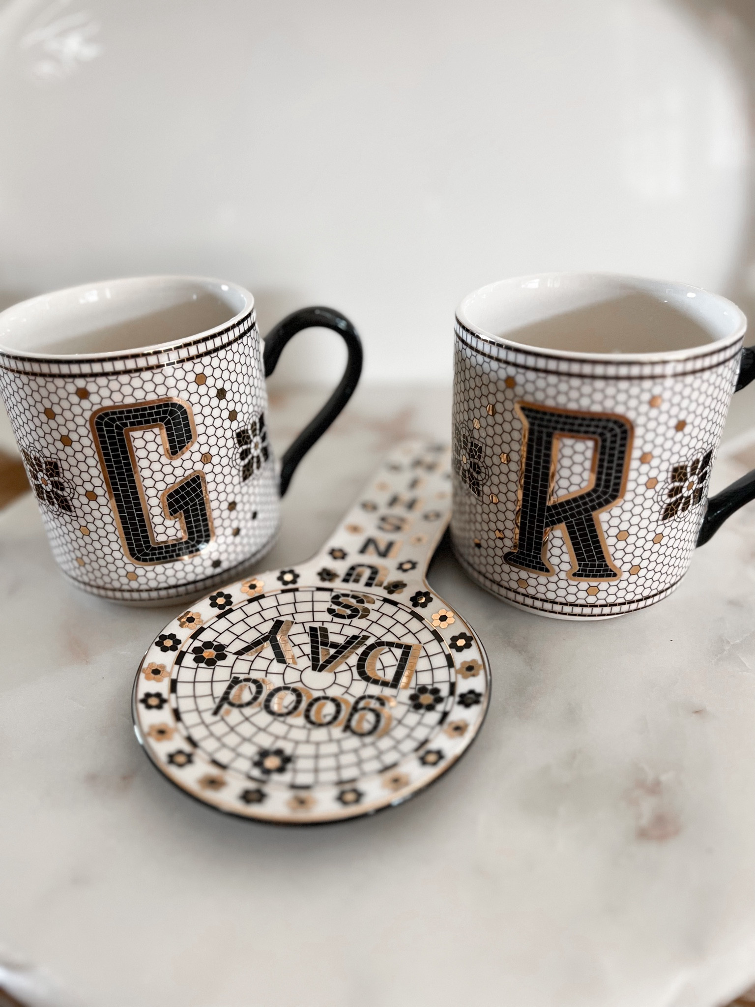 My favorite Anthropologie Bistro Tile Monogram Mug - great gift to gift. Christmas gift idea | personalized gift. Retro bistro tile collection by Anthropologie home.

#LTKHome #LTKFindsUnder50 #LTKGiftGuide