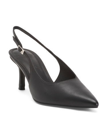 Leather Pointy Toe Slingback Pumps for Women | Marshalls