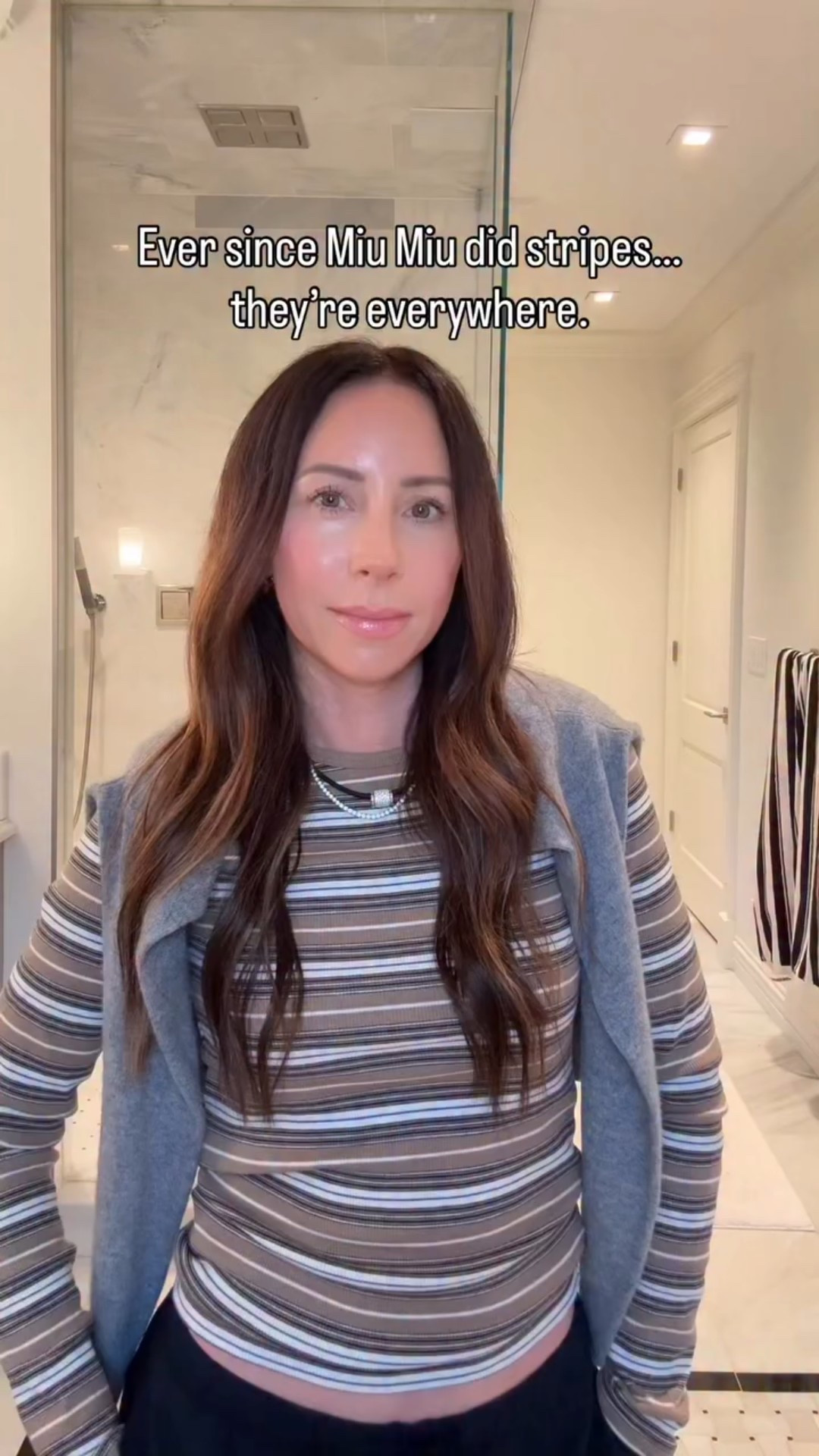 Loving this striped tee from @gap — it’s so insanely comfortable.
I’m always drawn to stripes… anyone else? I feel like ever since Miu Miu leaned into stripes, they’ve really popped off everywhere.
A perfect everyday basic and capsule wardrobe piece.
The striped color sold out, but there are other color options available right now. It’s new to Gap, so I’m hoping they restock.
Wearing it with relaxed drawstring pants for a casual, comfortable mom outfit. I also linked a few similar options 🤍

Comment “shop” and I’ll send you my outfit details! 

#effortlesstyle
#casualmomstyle
#stripedtee
#gapstyle 
#everydayoutfit
#over40style
#comfortablefashion

#LTKPetite #LTKOver40 #LTKU