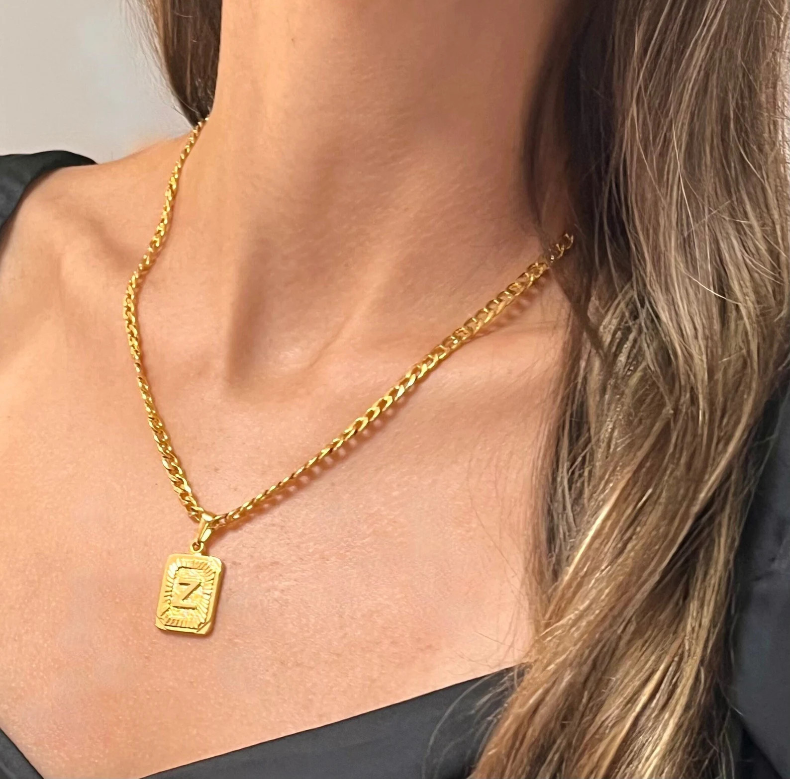 Shiny Gold Letter Necklace, Personalized Initial Pendant, Dainty Necklace with Hearts, Monogram N... | Etsy (Global)
