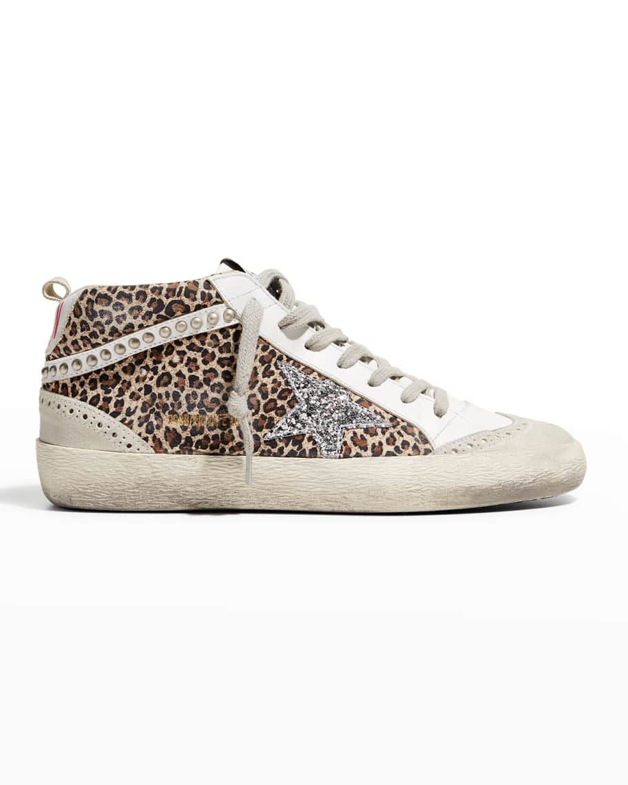 Midstar Leopard-Print Stud Sneakers | Neiman Marcus