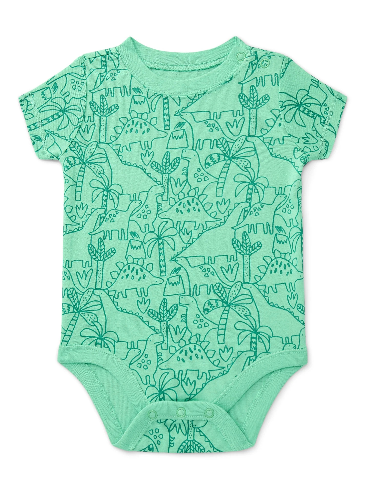 Wonder Nation Baby Boys Cotton Printed Bodysuit with Short Sleeves, Sizes 0M-24M | Walmart (US)