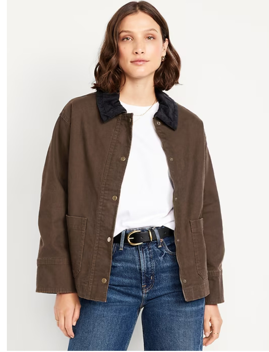 📣 Now 40% OFF through July 31—don’t miss out! 

Classic meets cool. 🍂 The Old Navy Canvas Barn Jacket is a must-have for fall layering—featuring a corduroy collar, snap cuffs, and utility-style patch pockets. Durable canvas meets timeless design.
🧥 Full-snap front + hidden zipper = extra cozy.


#OldNavyStyle #BarnJacket #CanvasJacket #FallStyle #LTKFall #UtilityJacket #CorduroyCollar #MensFallFashion #WomensFallFashion #LTKSale #FallWardrobe #OuterwearGoals 

 #LTKSeasonal #LTKSaleAlert #LTKStyleTip
