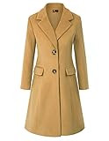 KANCY KOLE Women's Winter Double Breasted Wool Blend Long Pea Coat(2XL,Camel) | Amazon (US)