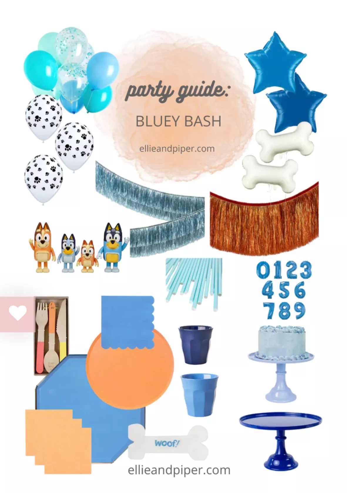 Bluey Party Straws 