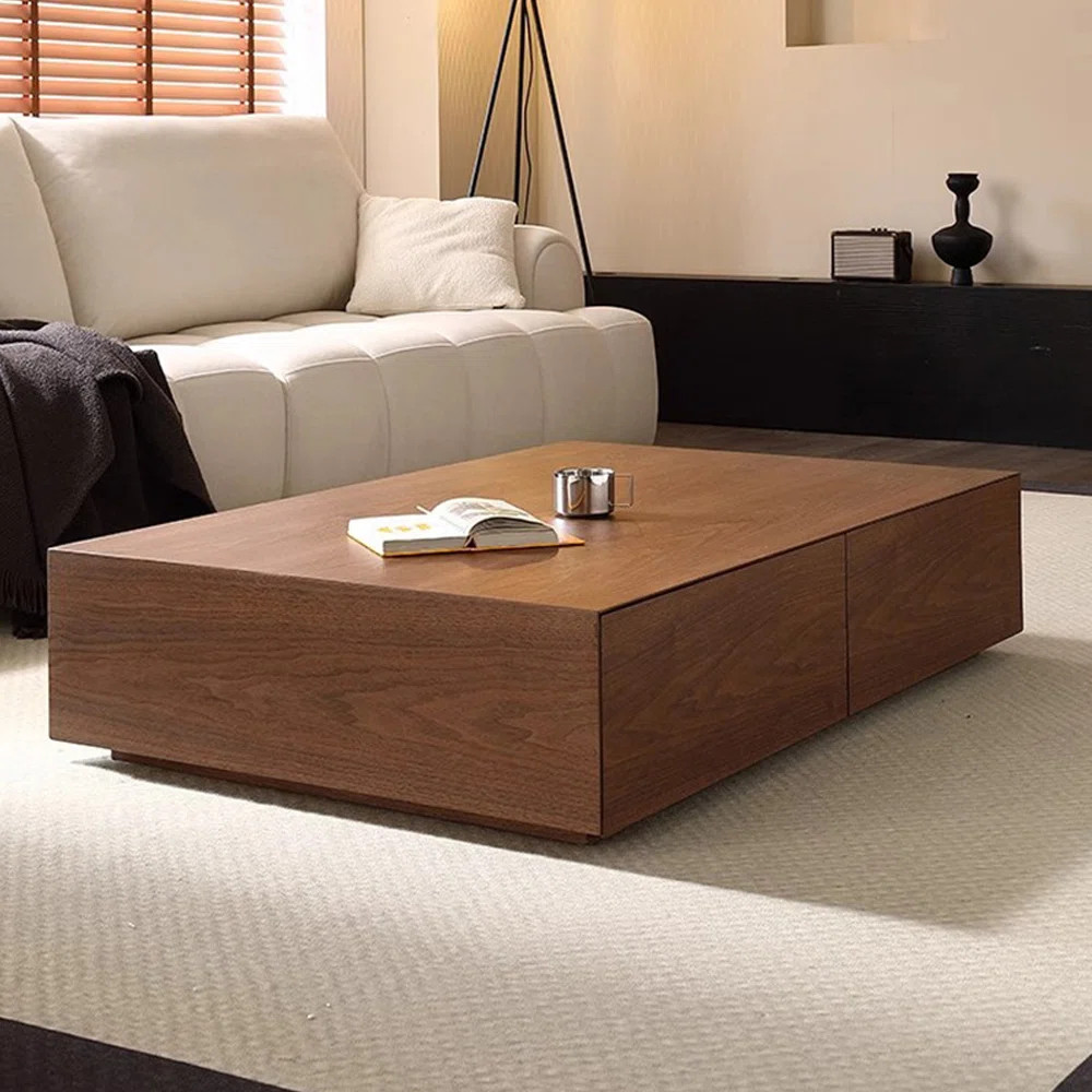 Modern minimalist rectangular storage coffee table | Wayfair North America