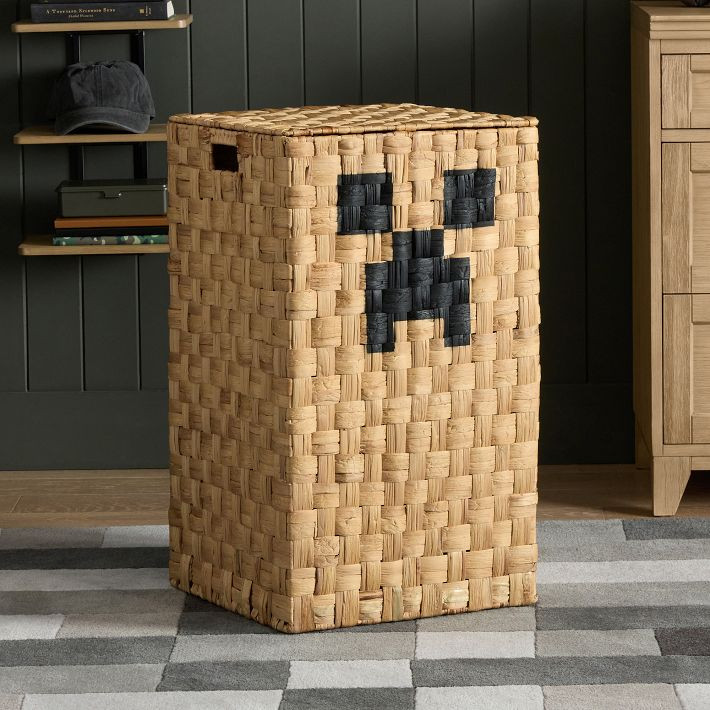 Minecraft Creeper Hamper With Lid | Pottery Barn Teen