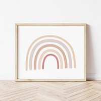 Boho Rainbow Nursery Print Neutral Colors, Gender Wall Art | Etsy (US)