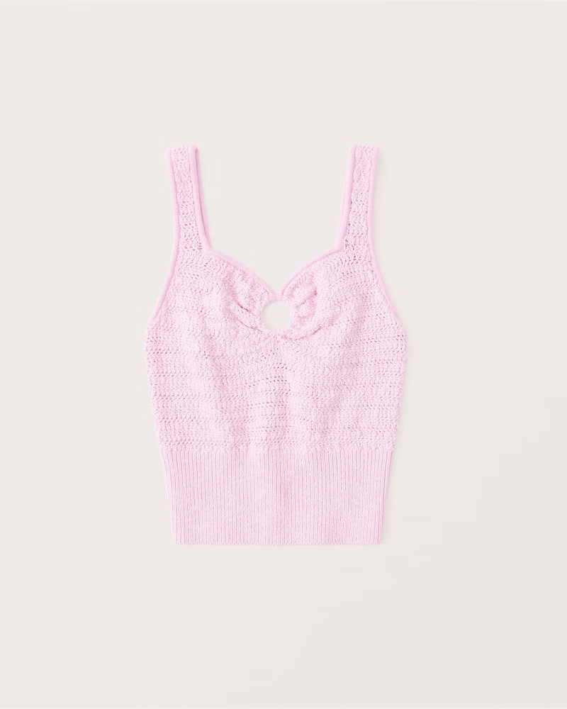 Cinched Cutout Crochet Tank | Abercrombie & Fitch (US)