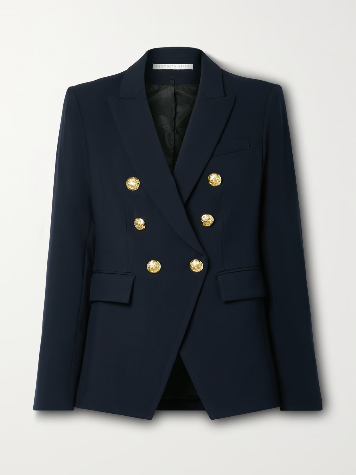 Veronica Beard - Miller Dickey Double-breasted Grain De Poudre Blazer - Blue | NET-A-PORTER (US)