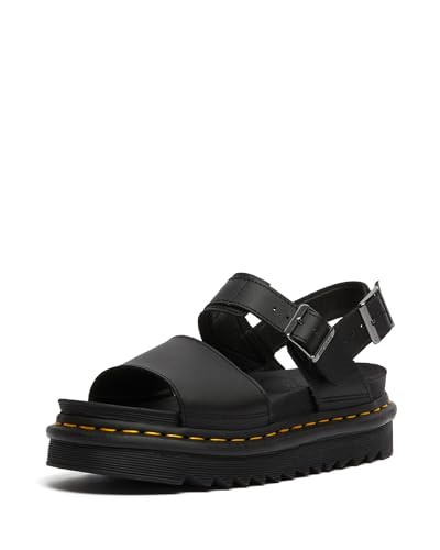 Dr. Martens Women's Voss Ankle Strap Sandal, Black Hydro Leather, 7 | Amazon (US)