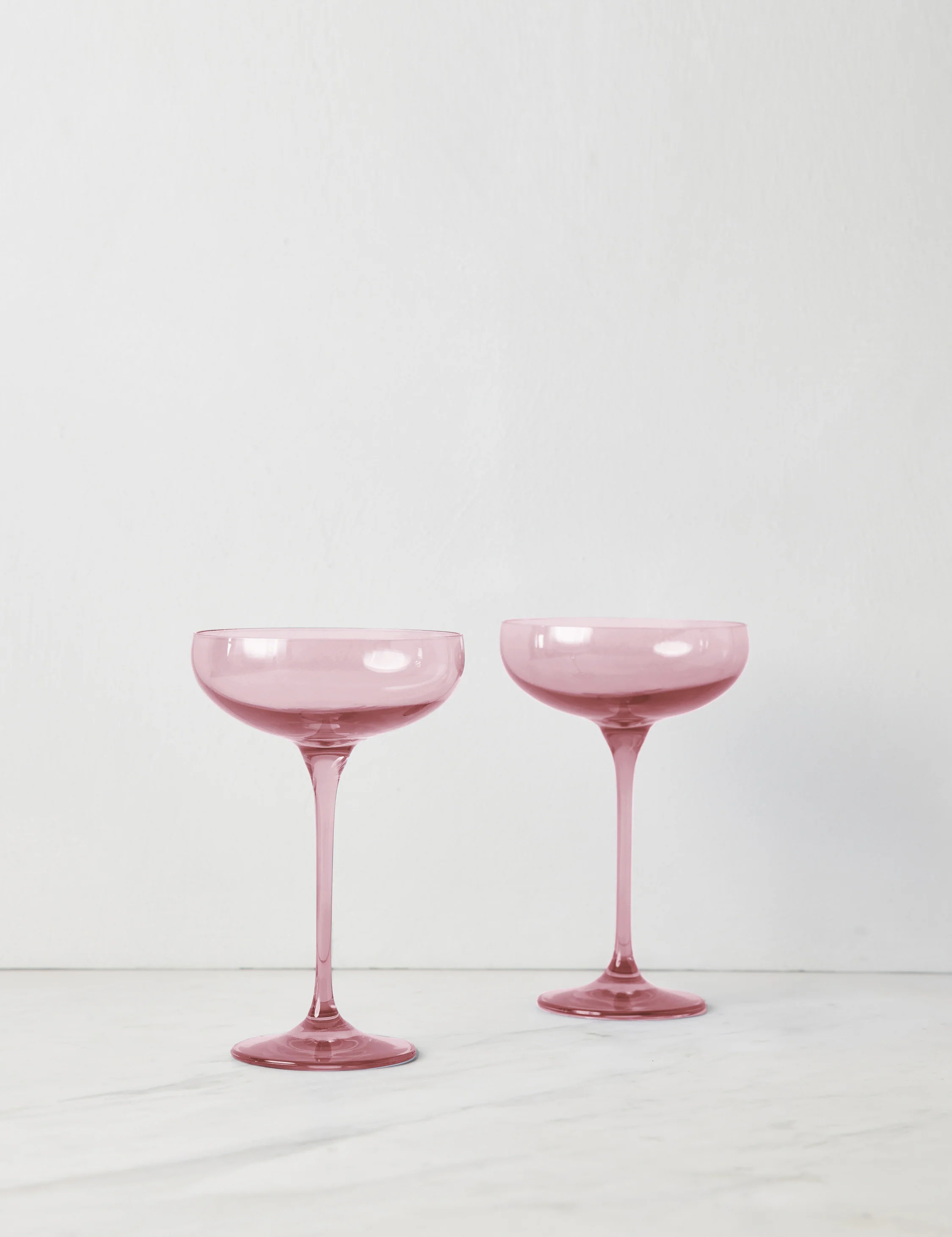 Champagne Coupes (Set of 2) by Estelle Colored Glass, Rose | Lulu and Georgia 