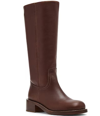 Steve Madden Riggs Leather Block Heel Tall Boots | Dillard's | Dillard's