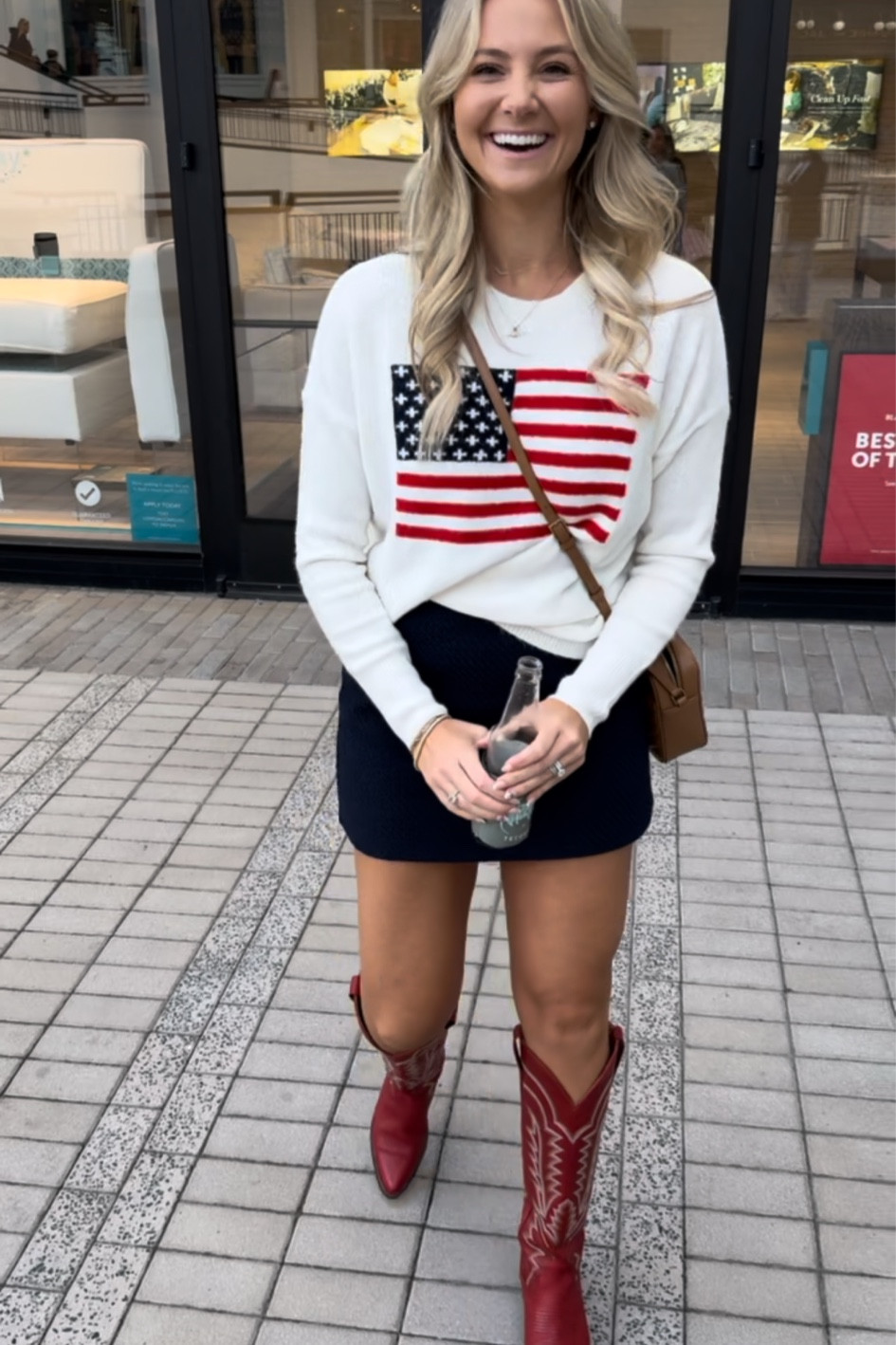American flag sweater, tall cowgirl boots, tecovas 

#LTKShoeCrush #LTKSeasonal