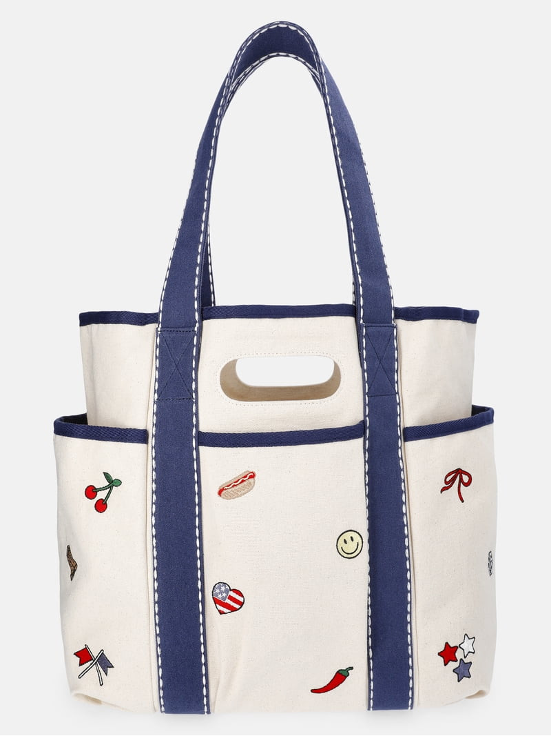 No Boundaries Women's Americana Cut Out Tote Bag, Natural | Walmart (US)