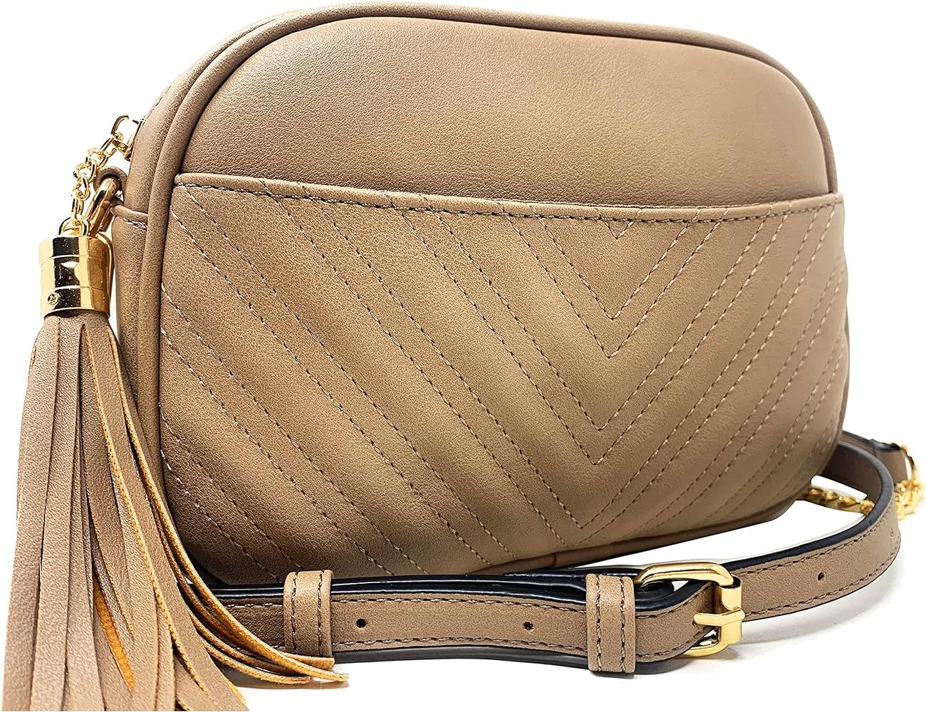 Lola Mae Quilted Crossbody Bag, Trendy Design Shoulder Purse | Amazon (US)